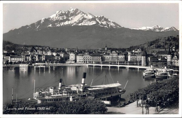 Luzern mit Pilatus (2132 m) Vorderseite
