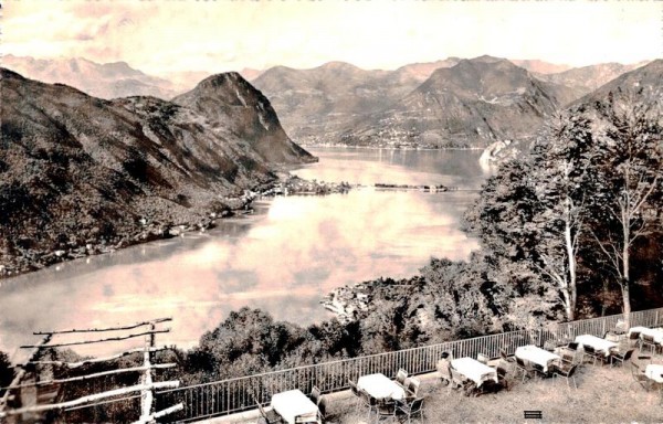 Serpiano. Panorama vom Kurhausterrasse Vorderseite