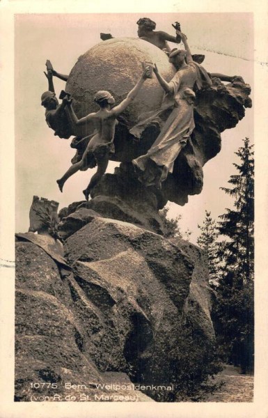 Bern. Weltpostdenkmal (von R. de St. Marceau). 1927 Vorderseite
