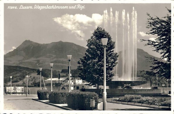 Luzern. Wagenbachbrunnen und Rigi Vorderseite