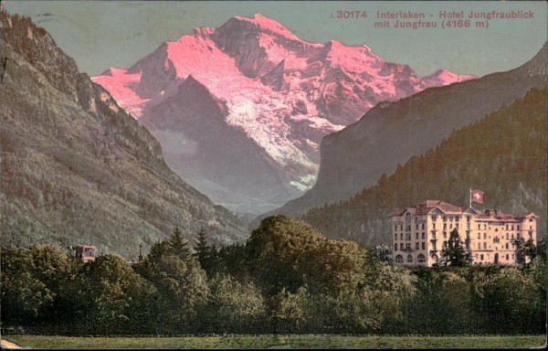 Interlaken - Hotel Jungfraublick mit Jungfrau Vorderseite