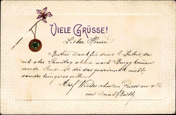 Postkarte von 1901 Vorderseite