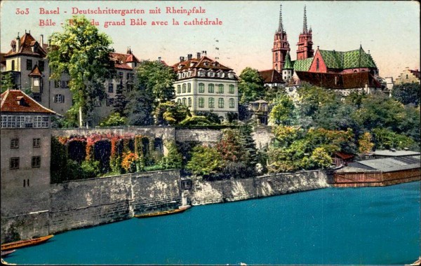 Basel - Deutschrittergarten mit Rheinpfalz Vorderseite