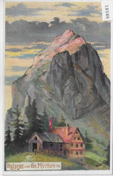 Holzegg und Gr. Mythen - Künstlerkarte