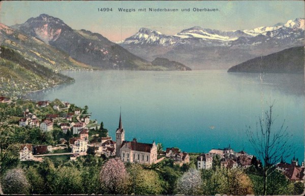 Weggis mit Niederbauen und Oberbauen Vorderseite