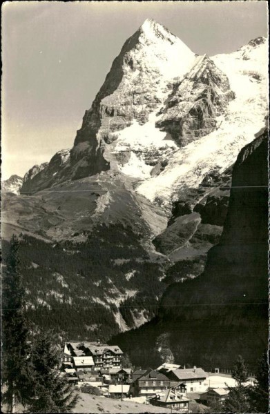 Mürren, Hotel Kurhaus, Der Eiger (3967 m) Vorderseite
