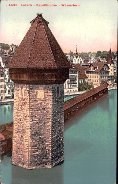 Luzern - Kapelbrücke - Wasserturm Vorderseite