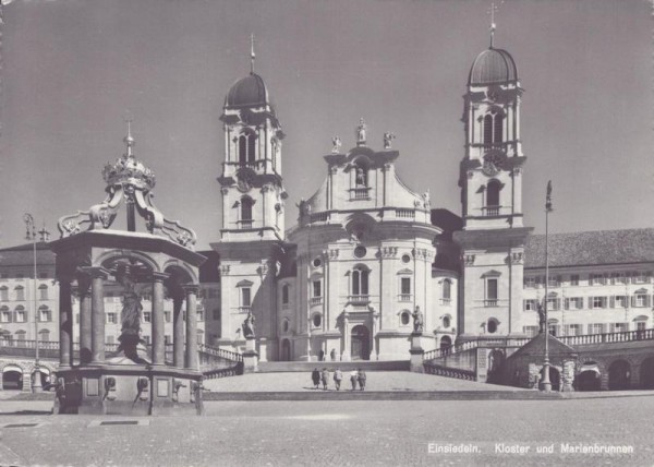 Einsiedeln, Kloster und Mariabrunnen Vorderseite