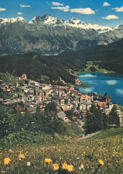St. Moritz. Blick gegen Piz Languard Vorderseite