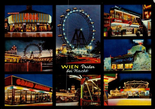 Wien, Prater bei Nacht Vorderseite