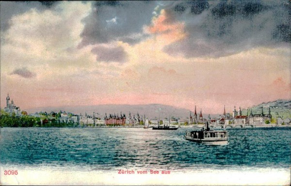 Zürich vom See aus Vorderseite