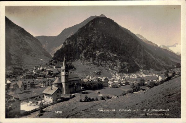 Goeschenen - Generalansicht mit Gotthardtunnell und Dammagletscher Vorderseite