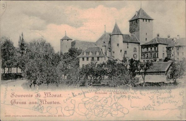 Gruss aus Murten/Schloss Vorderseite