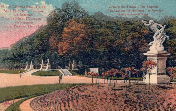 St. Germain en Laye, Rond-Point de la Terrasse Le Rosarium, La Feuille et l`Ouragan de Forestier et les Escaliers Henri II Vorderseite