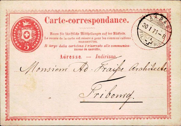 Carte correspondance Vorderseite
