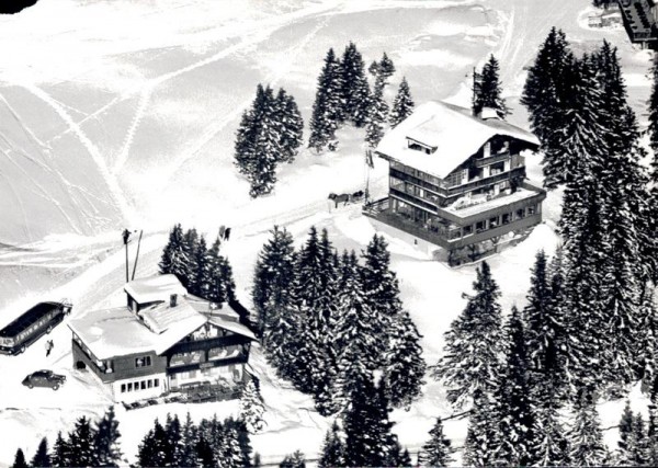 Pension Arlenwald, Restaurant Bure Stübli, Arosa  -  Flugaufnahmen Vorderseite