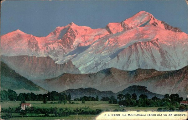 Le Mont-Blanc (4810 m) vu de Genève. Vorderseite