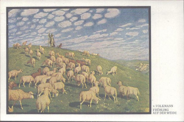 v. Volkmann, Frühling auf der Weide Vorderseite