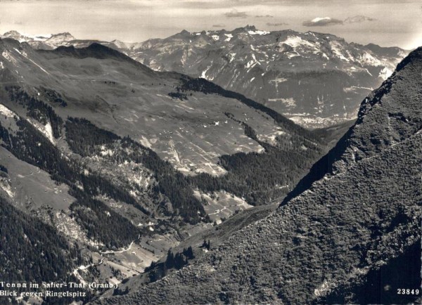Tenna im Safier - Thal, Blick gegen Ringelspitz Vorderseite