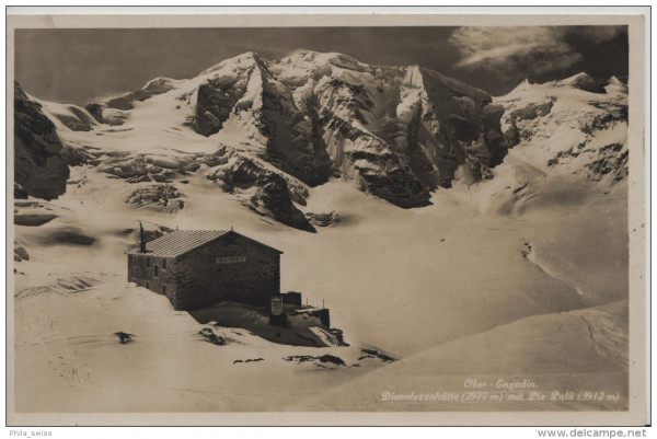 Ober-Engadin - Diavolezzahütte (2977 m) mit Piz Palü (3912 m)