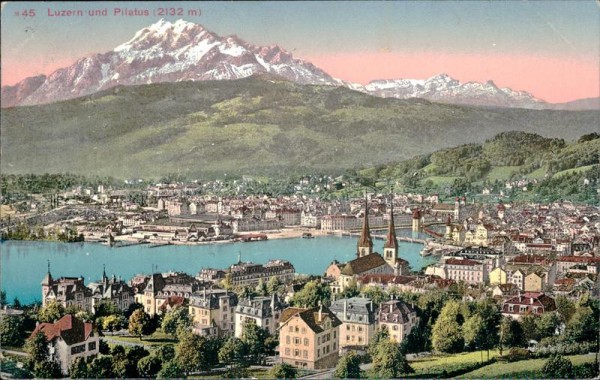 Luzern und Pilatus (2132 m) Vorderseite