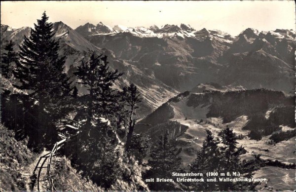 Stanserhorn mit Brisen, Urirotstock und Wallenstockgruppe Vorderseite