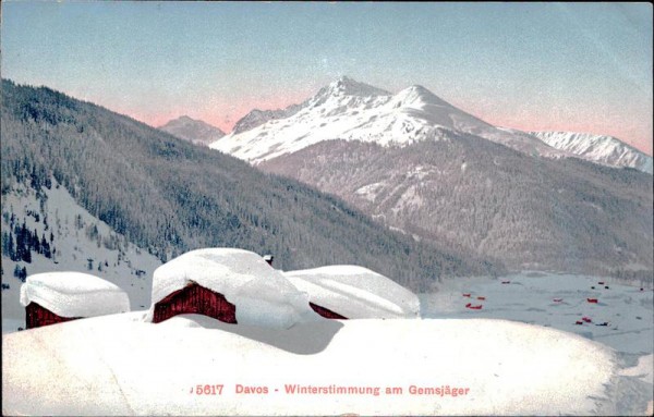 Davos, Winterstimmung am Gemsjäger Vorderseite