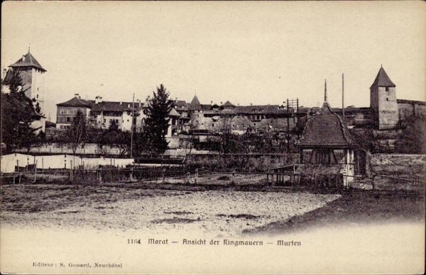 Murten/Morat - Ansicht der Ringmauern Vorderseite