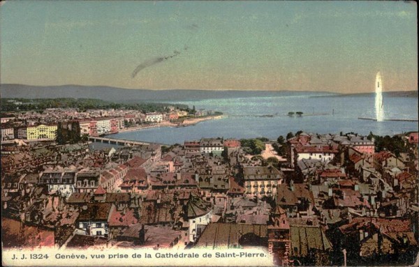 Genève, vue prise de la Cathédrale de Saint-Pierre. Vorderseite