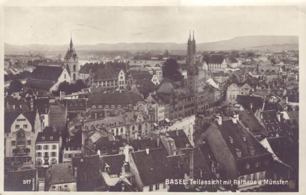 Basel: Teilansicht mit Rathaus-Münster