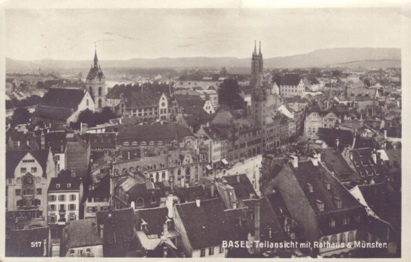 Basel: Teilansicht mit Rathaus-Münster