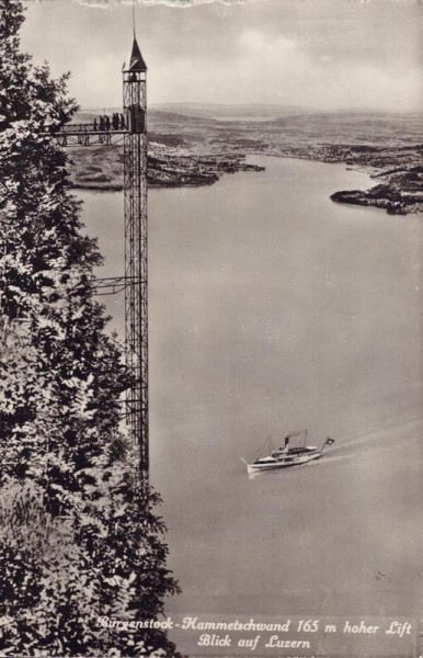 Bürgenstock - Hammetschwand-Lift Blick auf Luzern Vorderseite