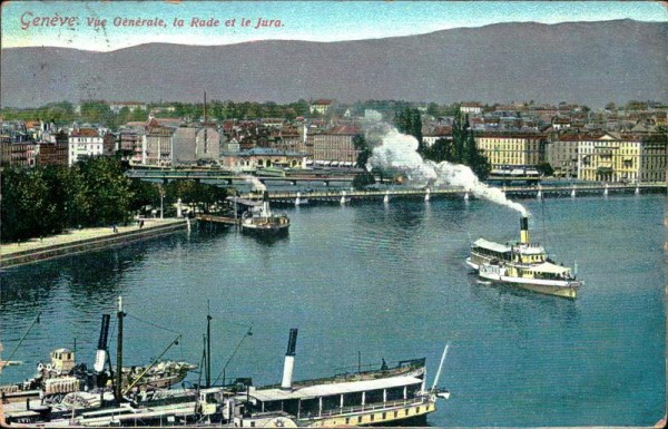 Genève Vue Géneérale, la Rade et le Jura. Vorderseite