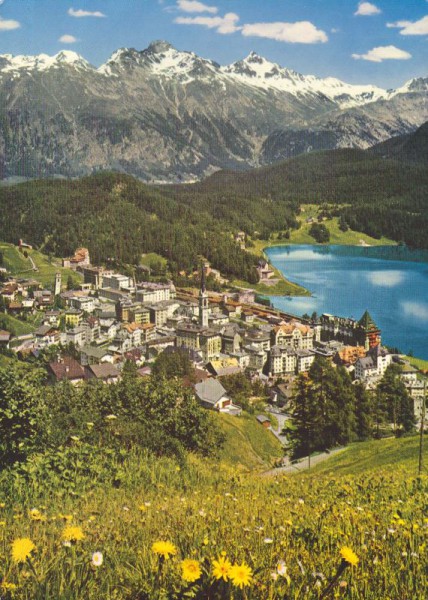 St. Moritz (1800 m) Blick gegen Piz Languard