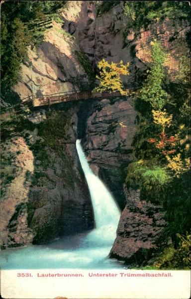 Lauterbrunnen. Unterster Trümmmelbach. Vorderseite