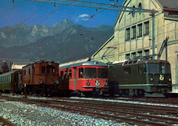 Elektro Lokomotive Nr. 205, Pendelzug ABD t 1714, Thyristor-Lokomotive Nr. 620 Vorderseite