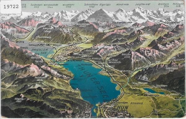 Thun - Thunersee BO Panorama - Litho