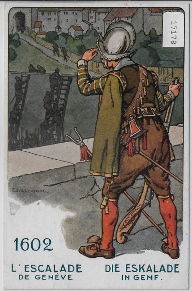 L'Escalade de Geneve 1602-1902 Künstlerkarte Ed. Elzingre