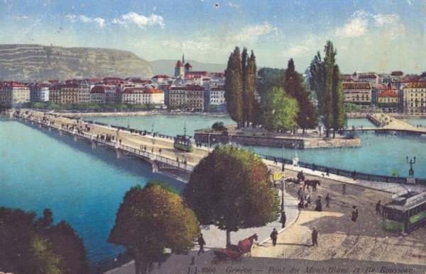 Genève - Pont du Mont-Blanc et Ile Rousseau