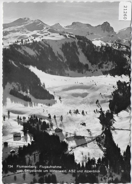 Flugaufnahme Flumserberg vom Skigelände