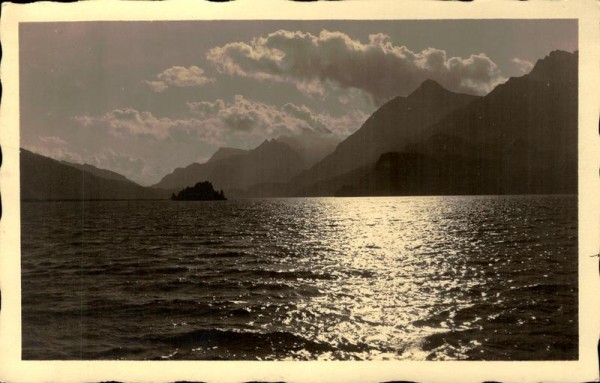 Sonnenglitzern am See, Sils Vorderseite