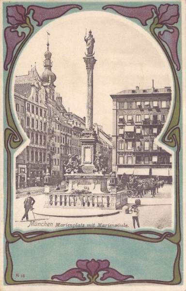 München Marienplatz mit Mariensäule