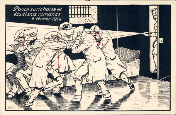 Police zurichoise et étudiants romands 1919 Vorderseite