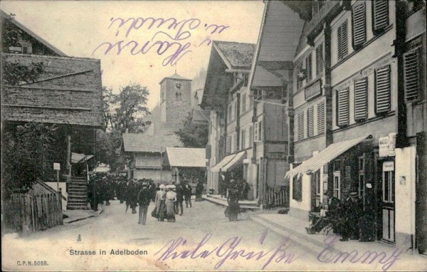 Strasse in Adelboden. Vorderseite