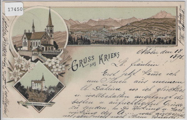 Gruss aus Kriens - Litho - 1898