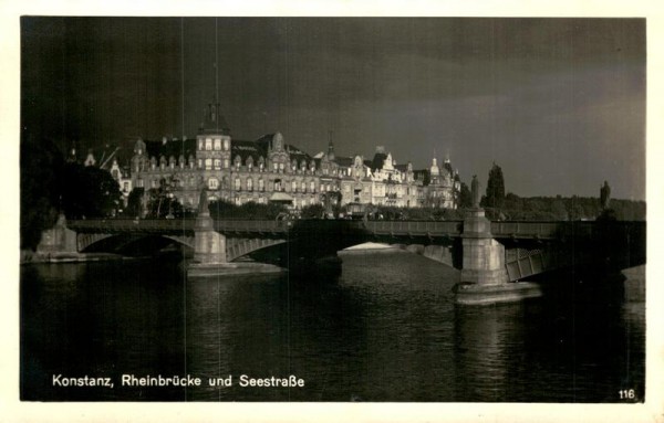 Konstanz, Rheinbrücke und Seestrasse Vorderseite