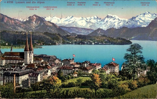 Luzern und die Alpen Vorderseite