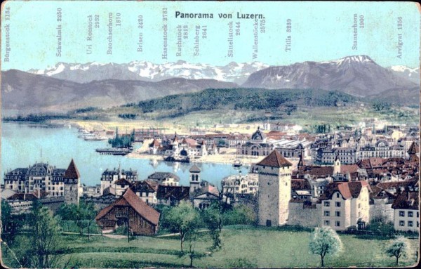 Panorama von Luzern. Vorderseite