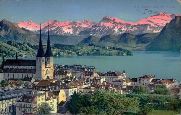 Luzern und die Alpen Vorderseite