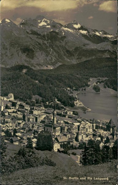 St. Moritz und Piz Languard Vorderseite